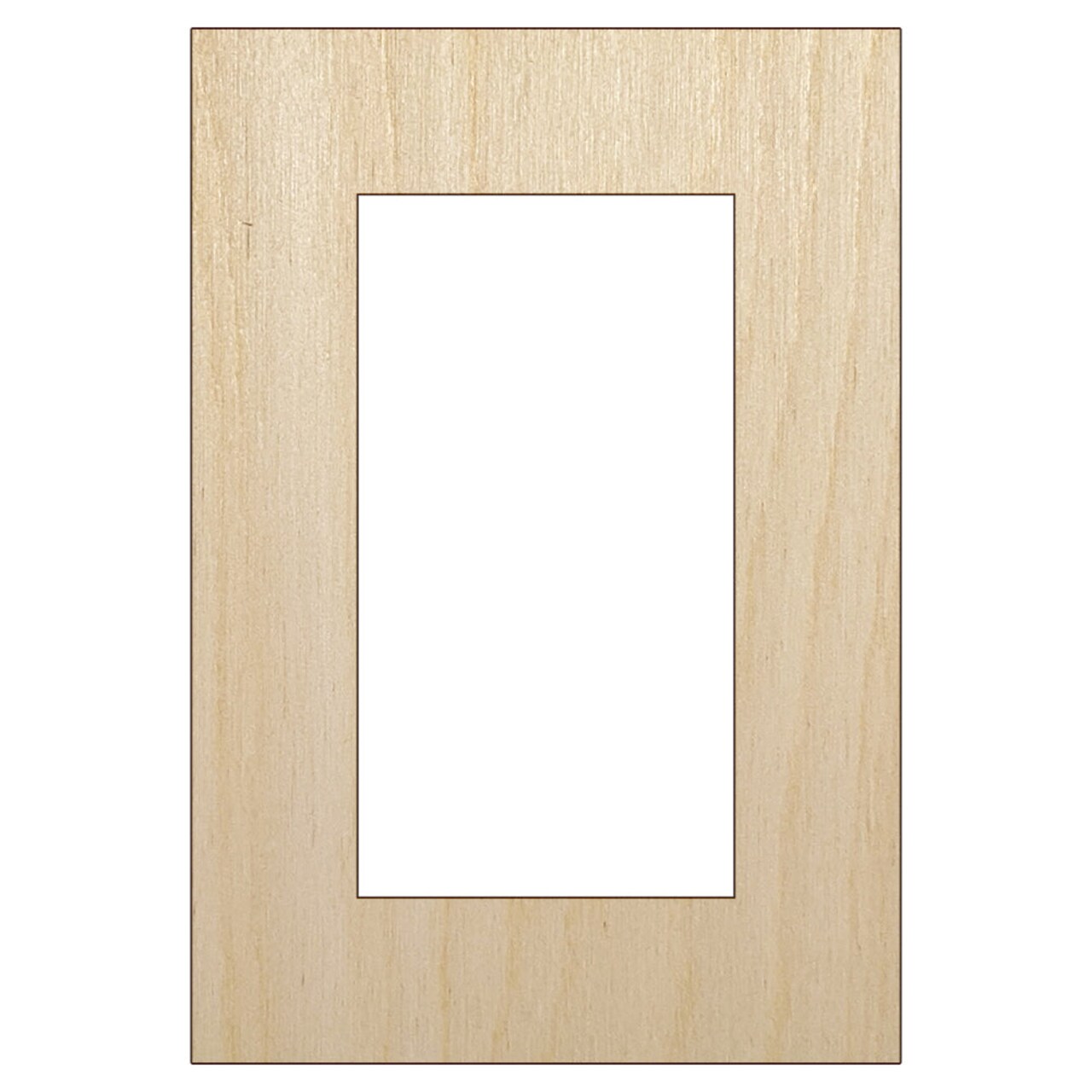 Rectangle Outline Box Frame Unfinished Wood Shape Piece Cutout for DIY Craft Projects